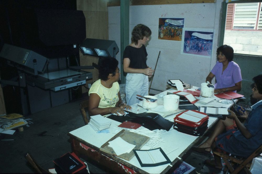 Druckerei "Los Muchachos", Buchbinderei, Managua 1986