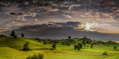 Drumlins im Abendlicht