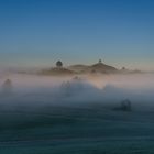 Drumlins im Herbstnebel