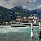 DS "Stadt Luzern" in Flüelen am Vierwaldstättersee.