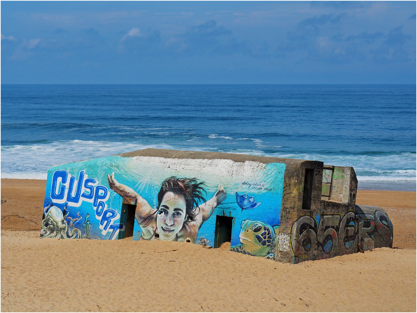 Du bleu sur la plage de Labenne (Landes)