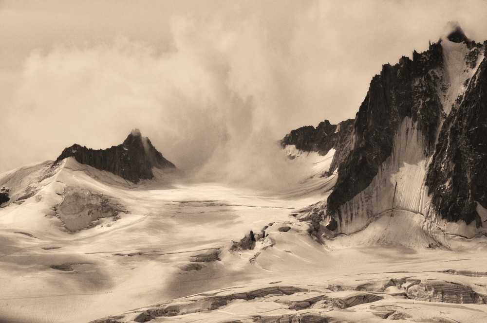 du côté du mont blanc; traversée de la vallée blanche