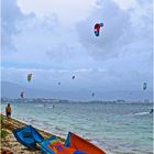 Du rouge dans les voiles de kite-surf