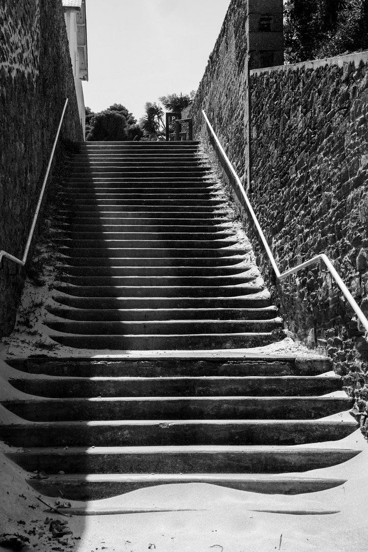 Du sable qui vole dans les escaliers....