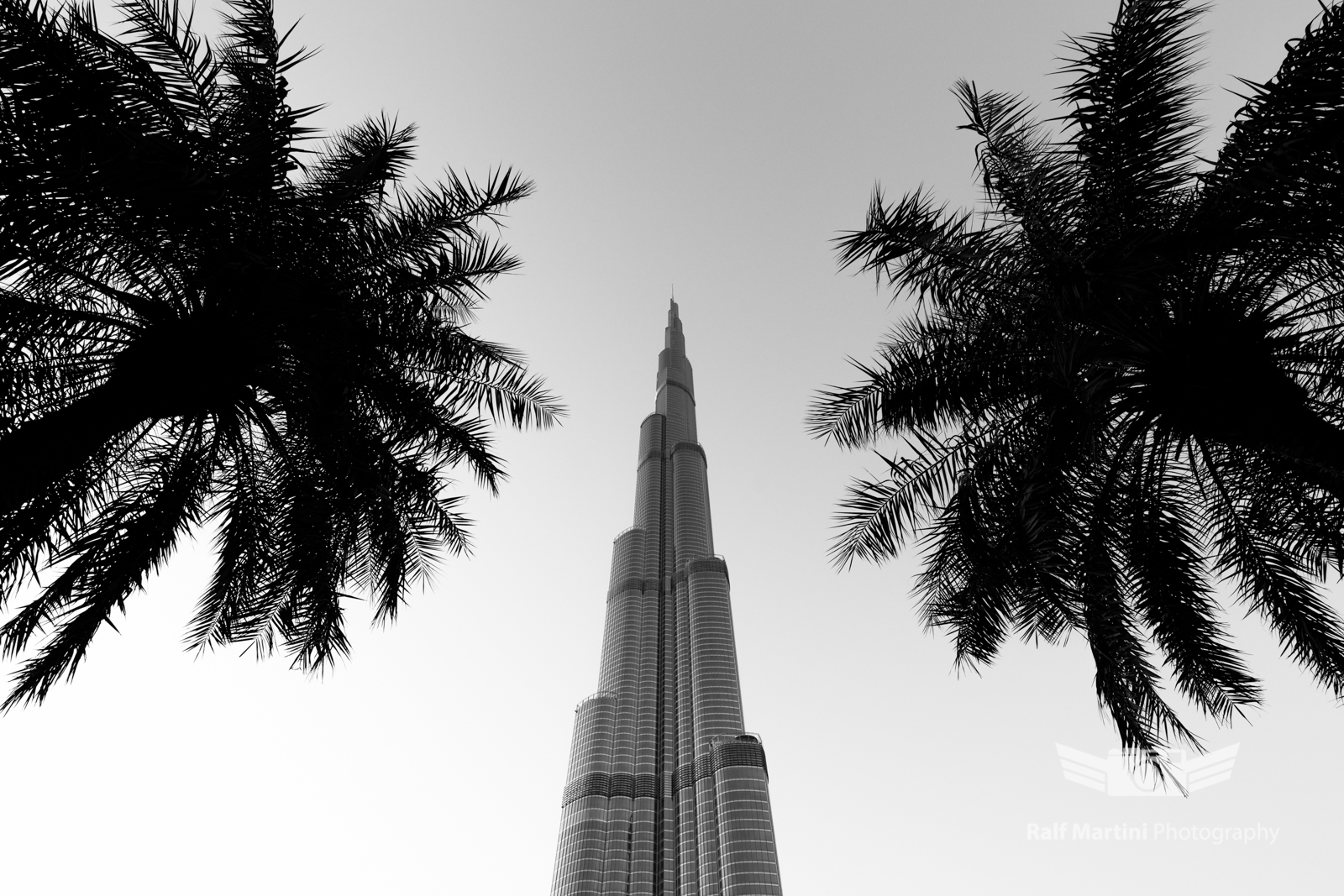 Dubai Burj Khalifa between Palms
