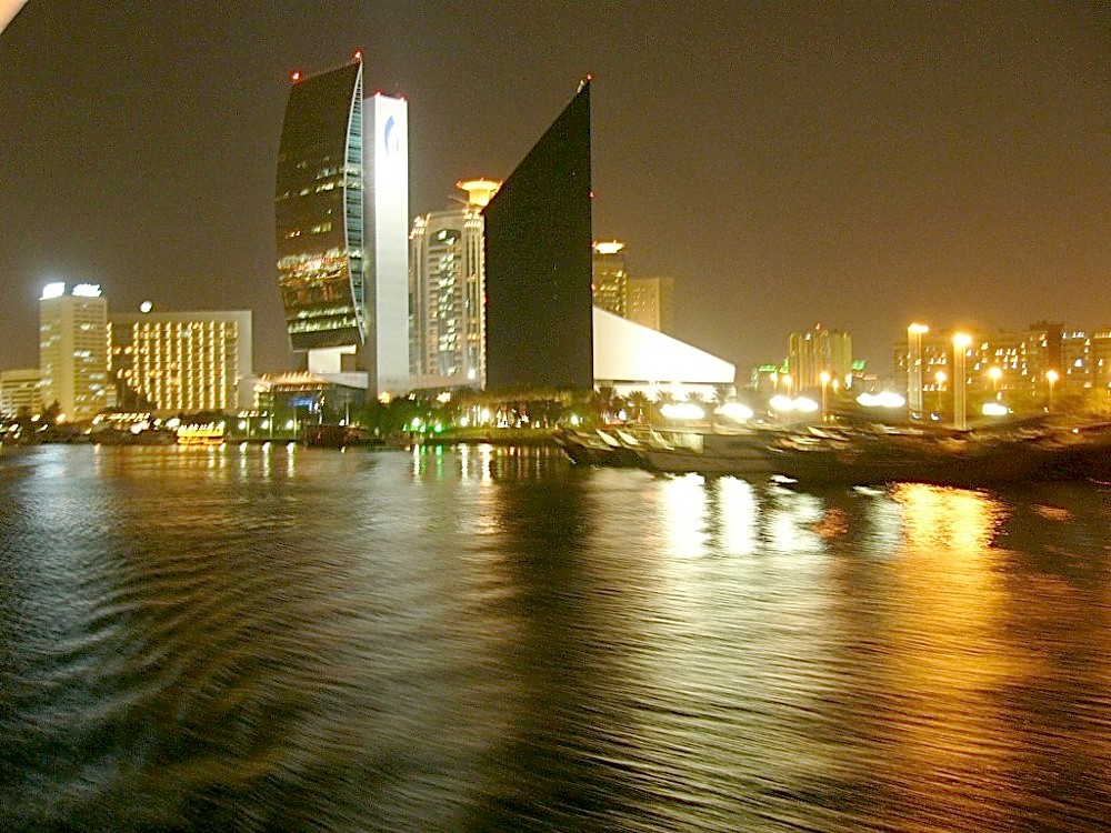 Dubai Creek at night