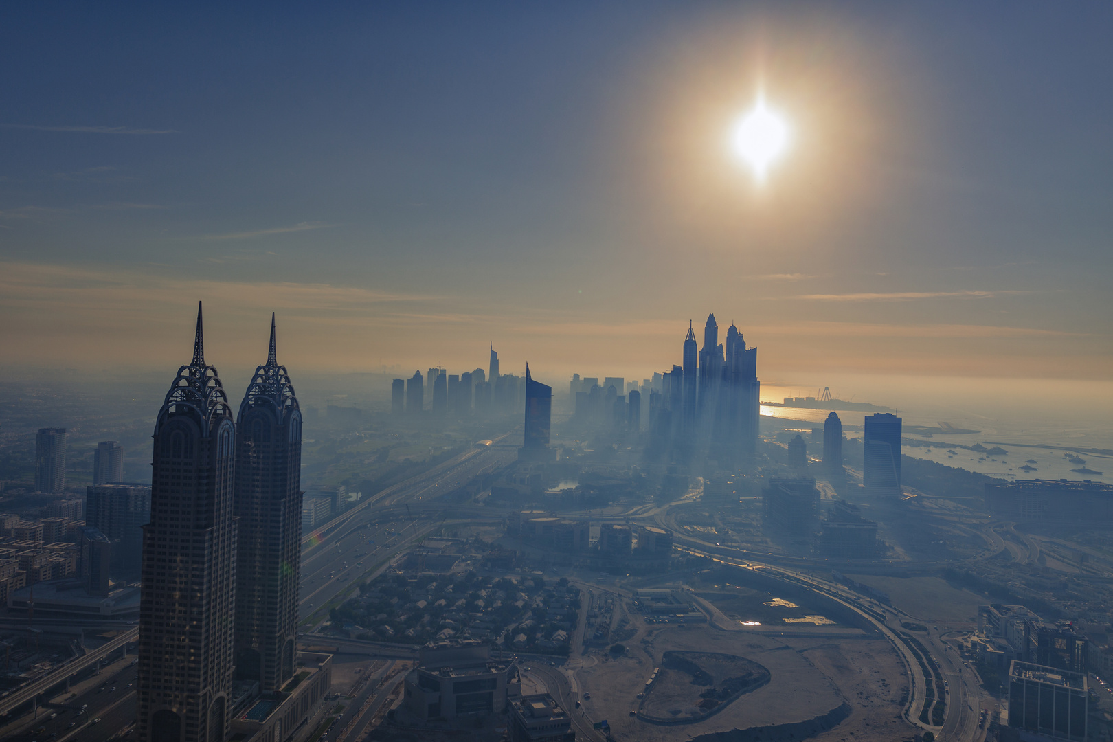 Dubai Marina from a hot Air Balloon