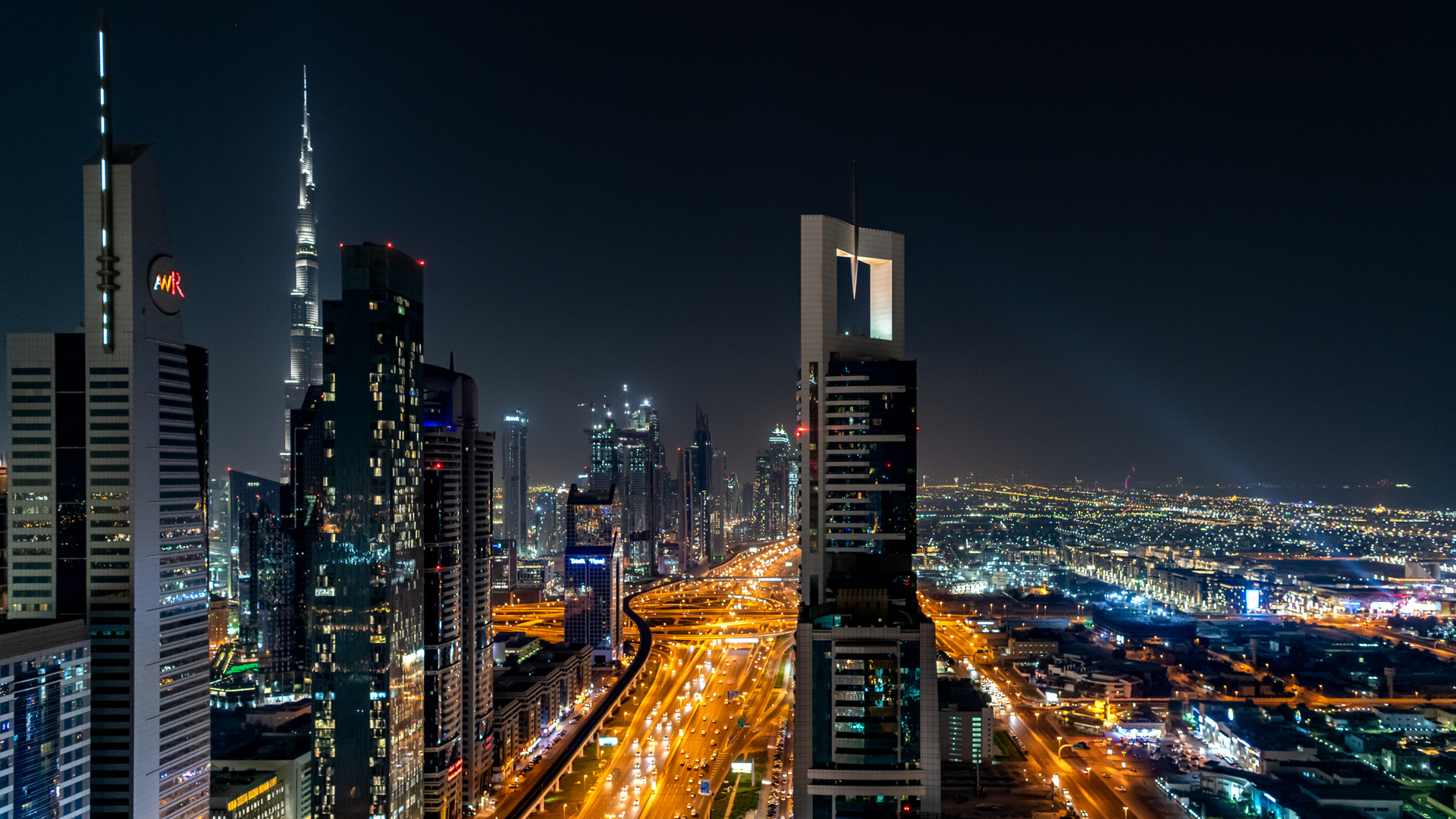 Dubai Night Skyline