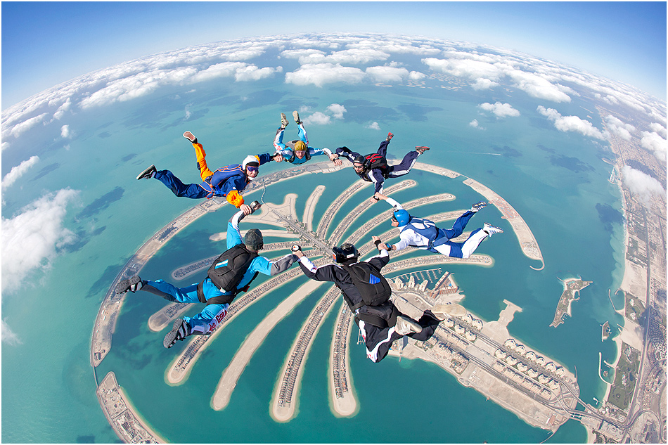 Dubai The Palm Jumeirah Foto Bild Sport Flugsport Fallschirmsport Bilder Auf Fotocommunity