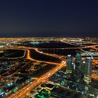 Dubai vom Burj Khalifa kurz nach Sonnenuntergang