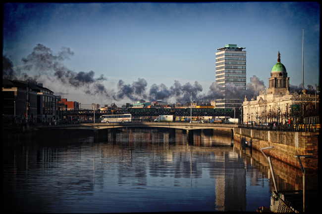 Dublin railway in the morning