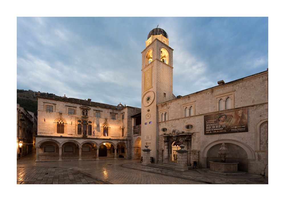 Dubrovnik Sponza Palace and Clocktower