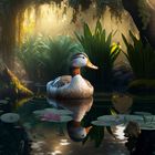 Duck in Pond