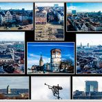 Düsseldorf - Blick auf Altstadt und Stadt vom Riesenrad am Rheinufer