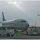 Düsseldorf - Flughafen - Lufthansamaschine bei der Wartung und Beladung vor dem Start