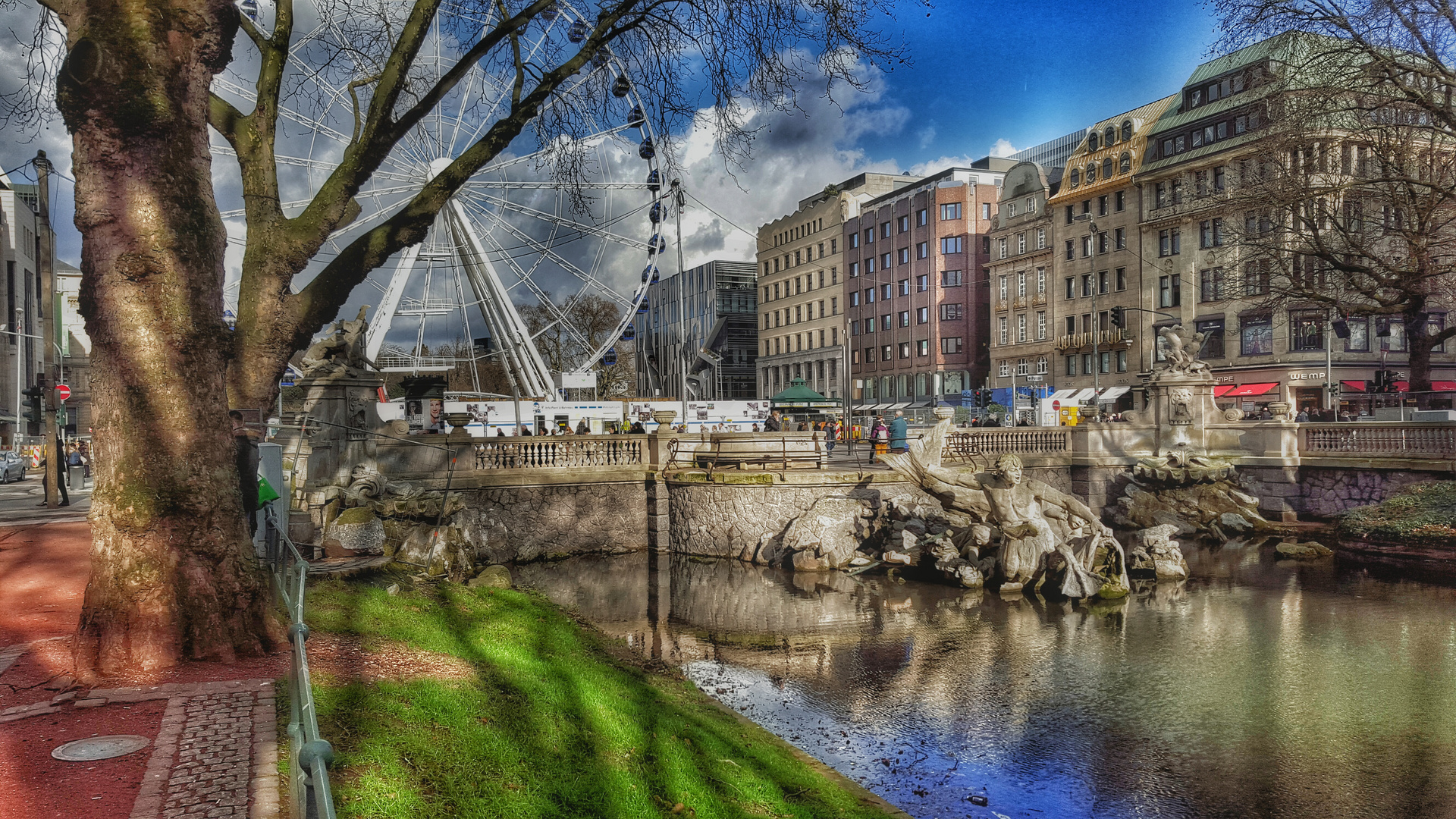 Düsseldorf - Kö mit Riesenrad 2016