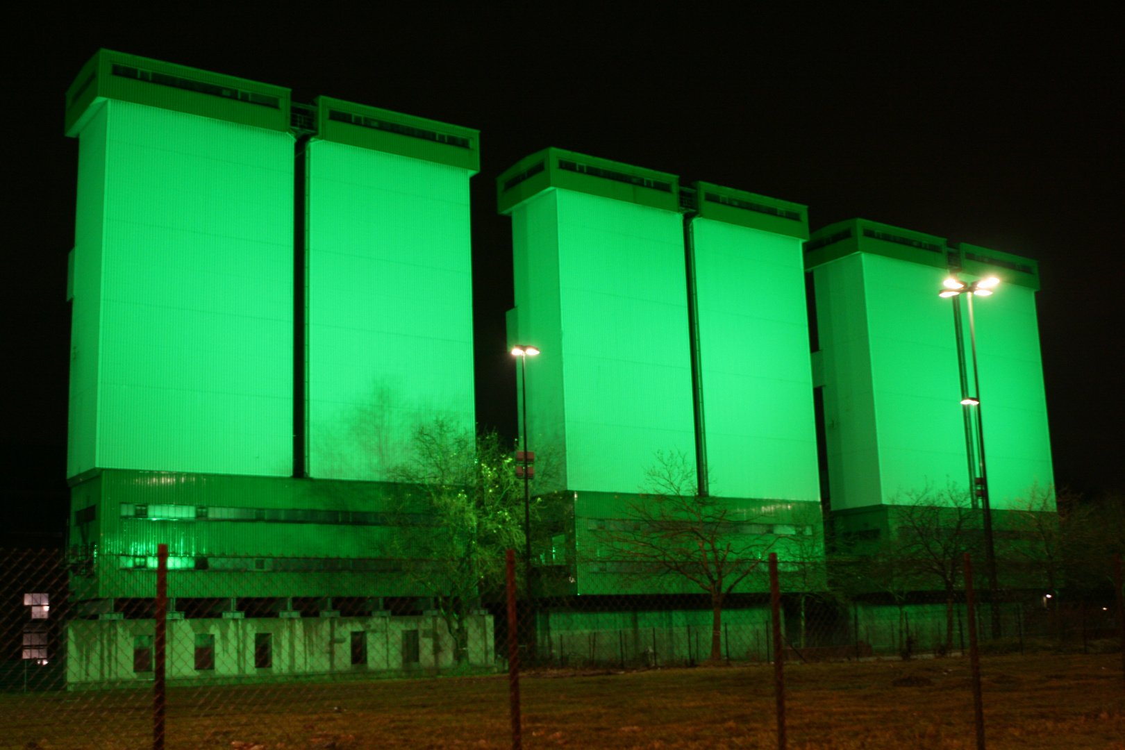 Düsseldorf, Kraftwerk, Lausward, Nacht