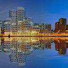 Düsseldorf Medienhafen Panorama Nacht