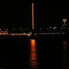 Düsseldorf Rhein bei Nacht