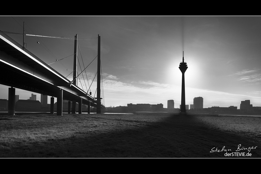 Düsseldorf - Rheinturm im Gegenlicht