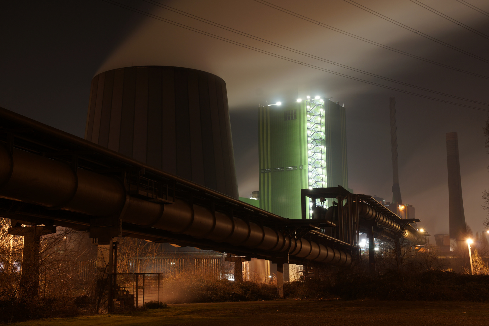 Duisburg bei Nacht /ThyssenKrupp