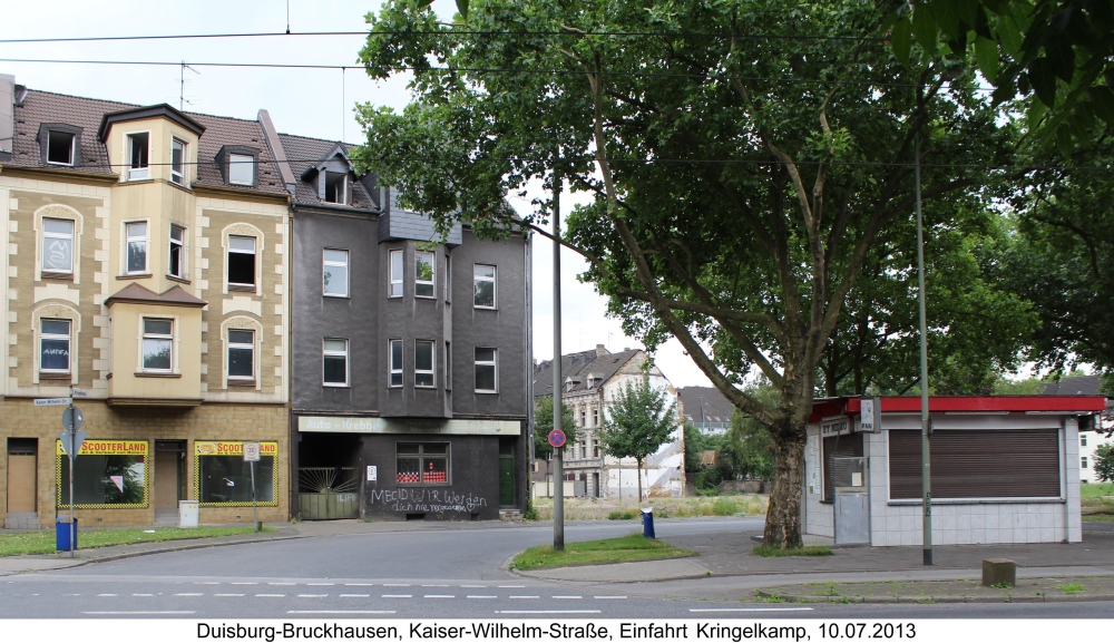 Duisburg-Bruckhausen, Kaiser-Wilhelm-Straße, Einfahrt Kringelkamp, Juli 2013