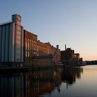 Duisburg Innenhafen im Abendrot