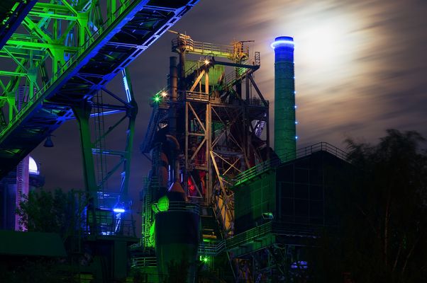 Duisburg Landschaftspark im Mondlicht