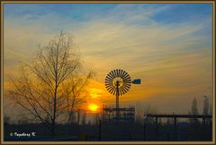 Duisburg - Sonnenuntergang am Windrad am Landschaftspark
