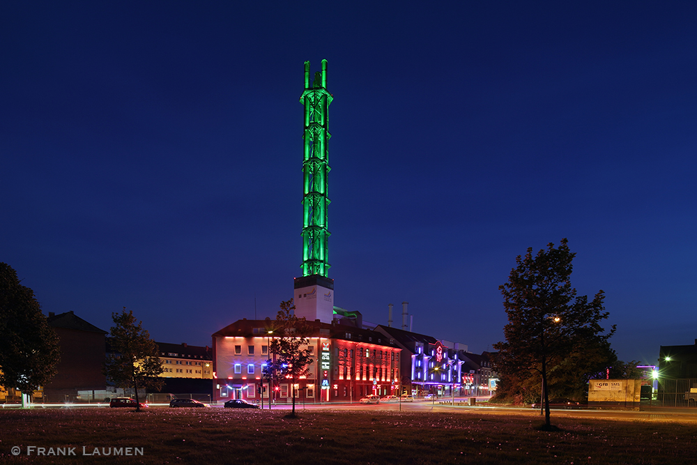Duisburg - Stadtwerketurm Foto & Bild  architektur, architektur bei nacht, ruhrgebiet nacht 