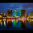 Duisburger Innenhafen bei Nacht