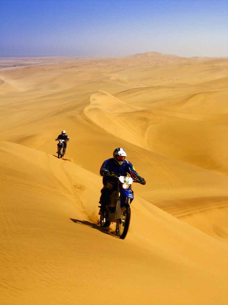 Dune riding namib desert