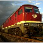 Dunkle Wolken starker Wind Gewitterstimmung die Eisenbahn fährt immer  II