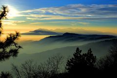 Dunst auf den Bergen