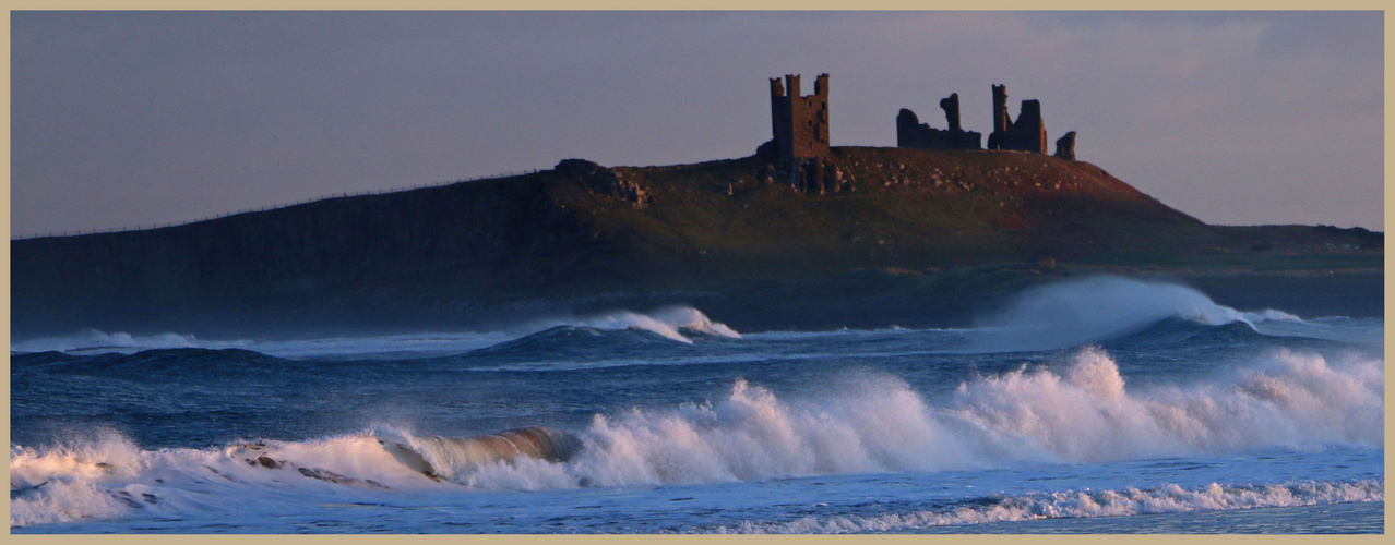 Dunstanburgh castle winter evening 1b