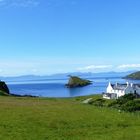 Duntulm Castle Hotel and Tulm Bay on the Isle of Skye