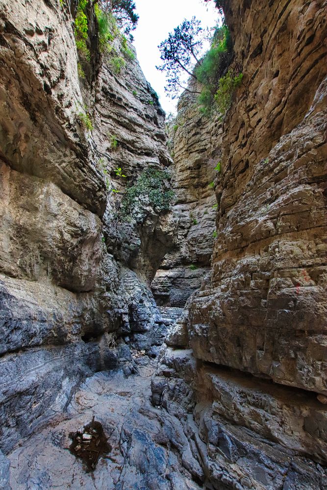 Durch diese hohle Gasse muss man kommen - Passage in der Imbros-Schlucht