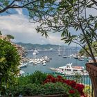 Durchblick auf den Hafen von Portofino, Italien
