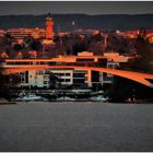 Durchblick auf den Schiersteiner Hafen