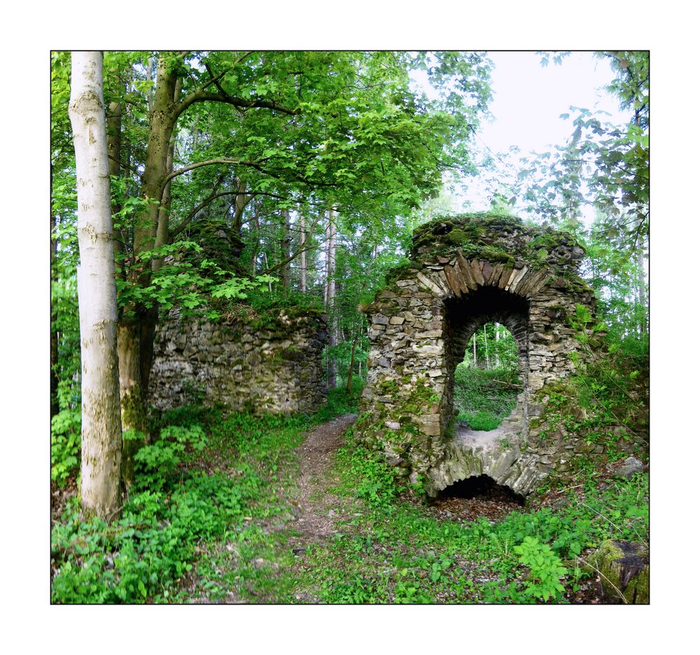 Durchblick bei der Burg Uprode