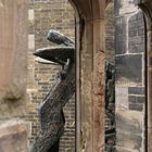 durchblick durch gotisches fenster der st.nikolai ruine