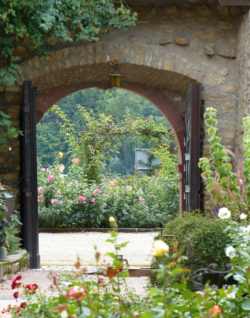 Durchblick in den Rosengarten