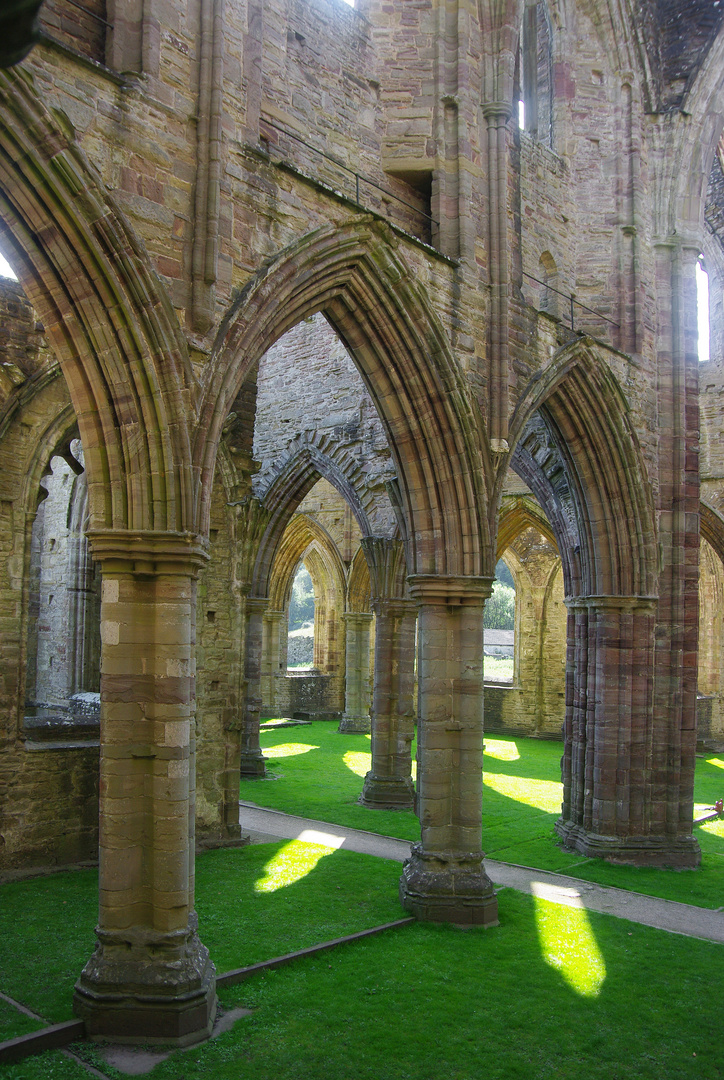 Durchblick in der Tintern-Abbey in Wales