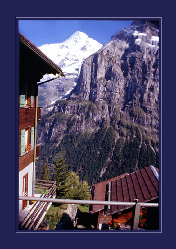 durchblick von mürren auf den mönch 1989