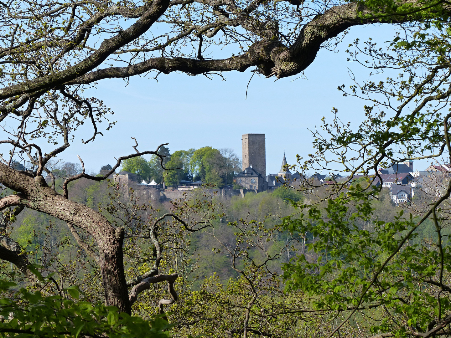 Durchblick zur Burg Blankenstein