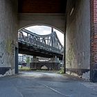 Durchblick zur Fachwerkbrücke am Hbh Darmstadt