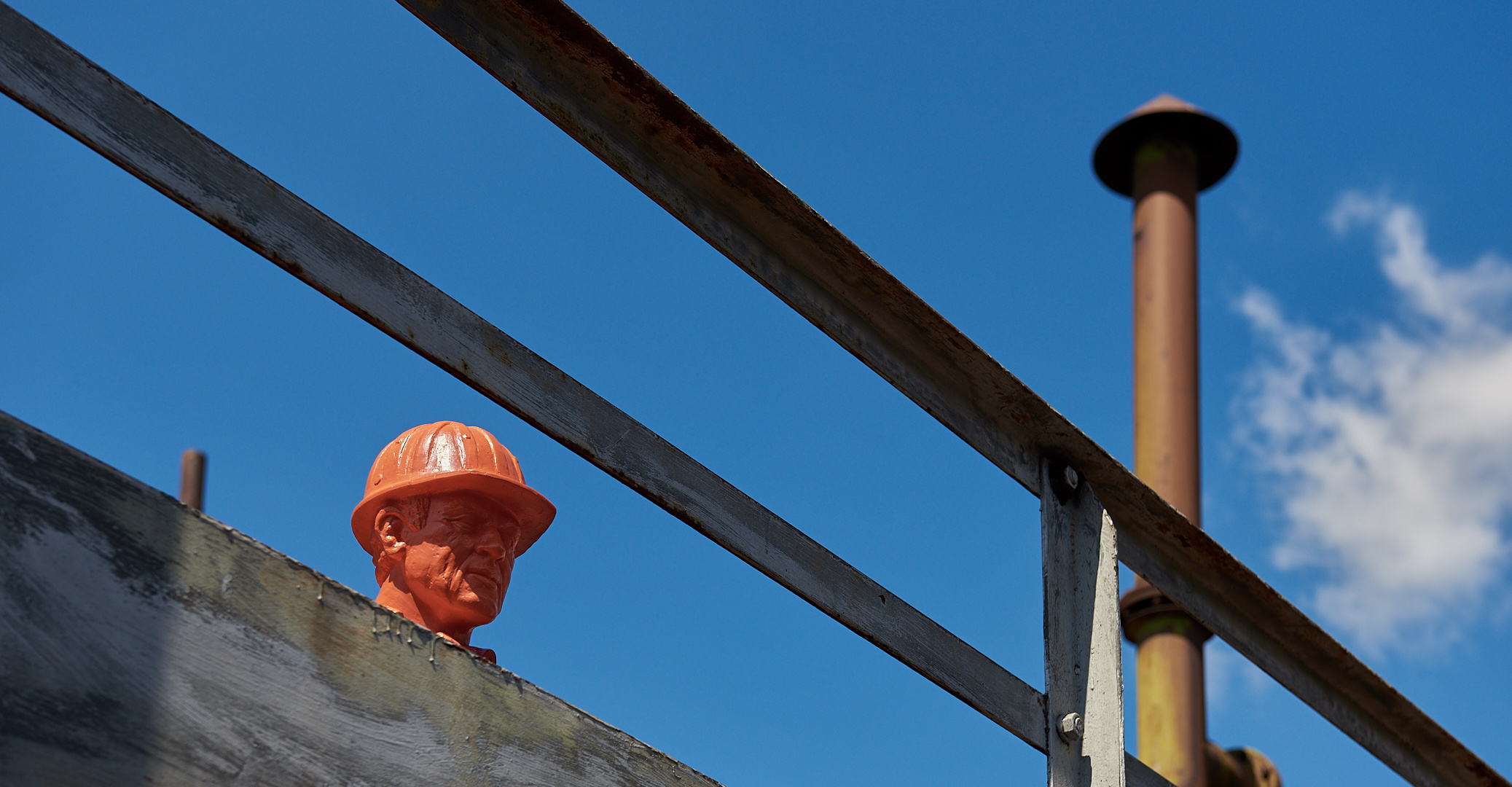 Durchblicken....Ausstellung von Ottmar Hörl "100 Arbeiter" in der Völklinger Hütte