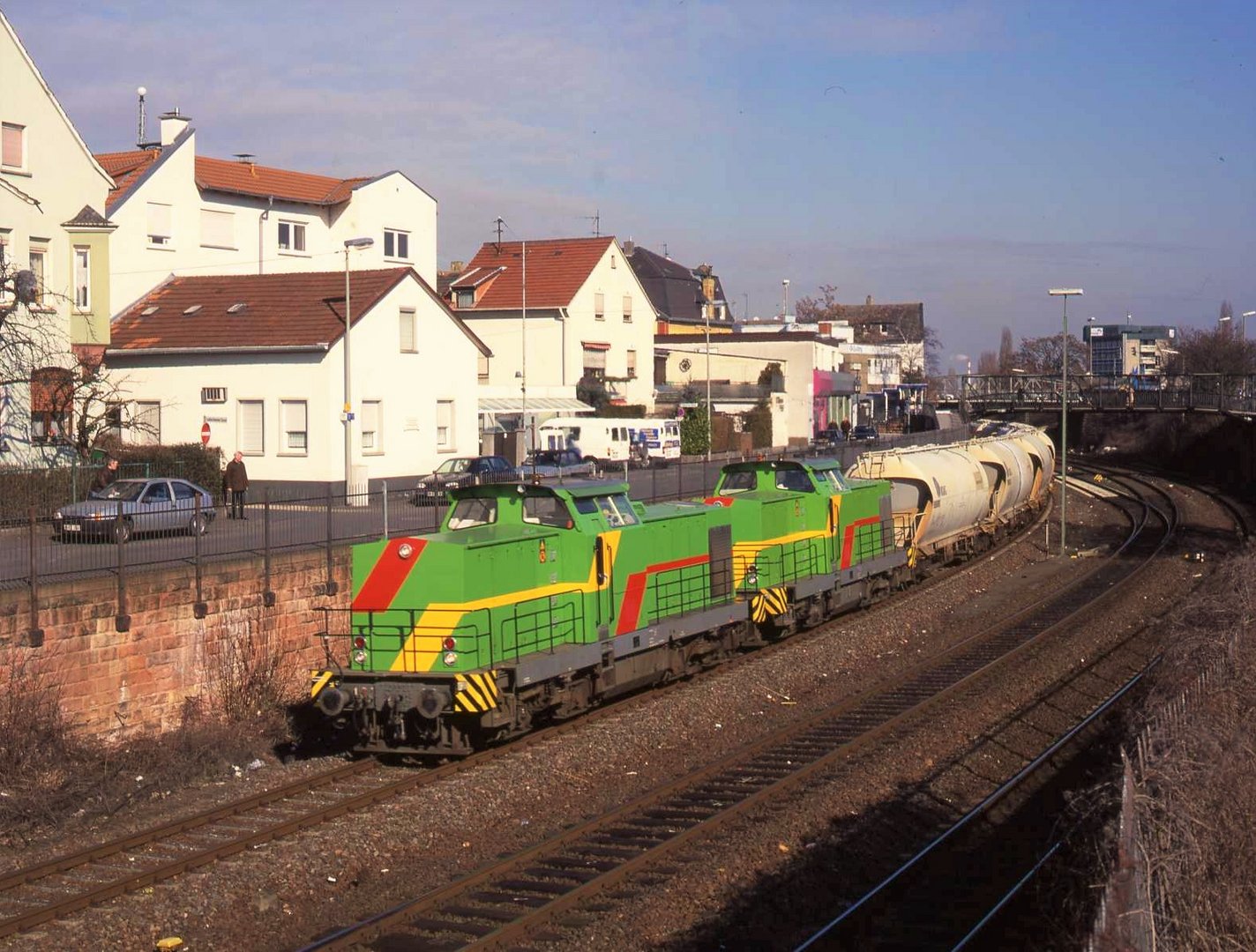 Durchfahrt in Bad Kreuznach mit BASF Kalkzug