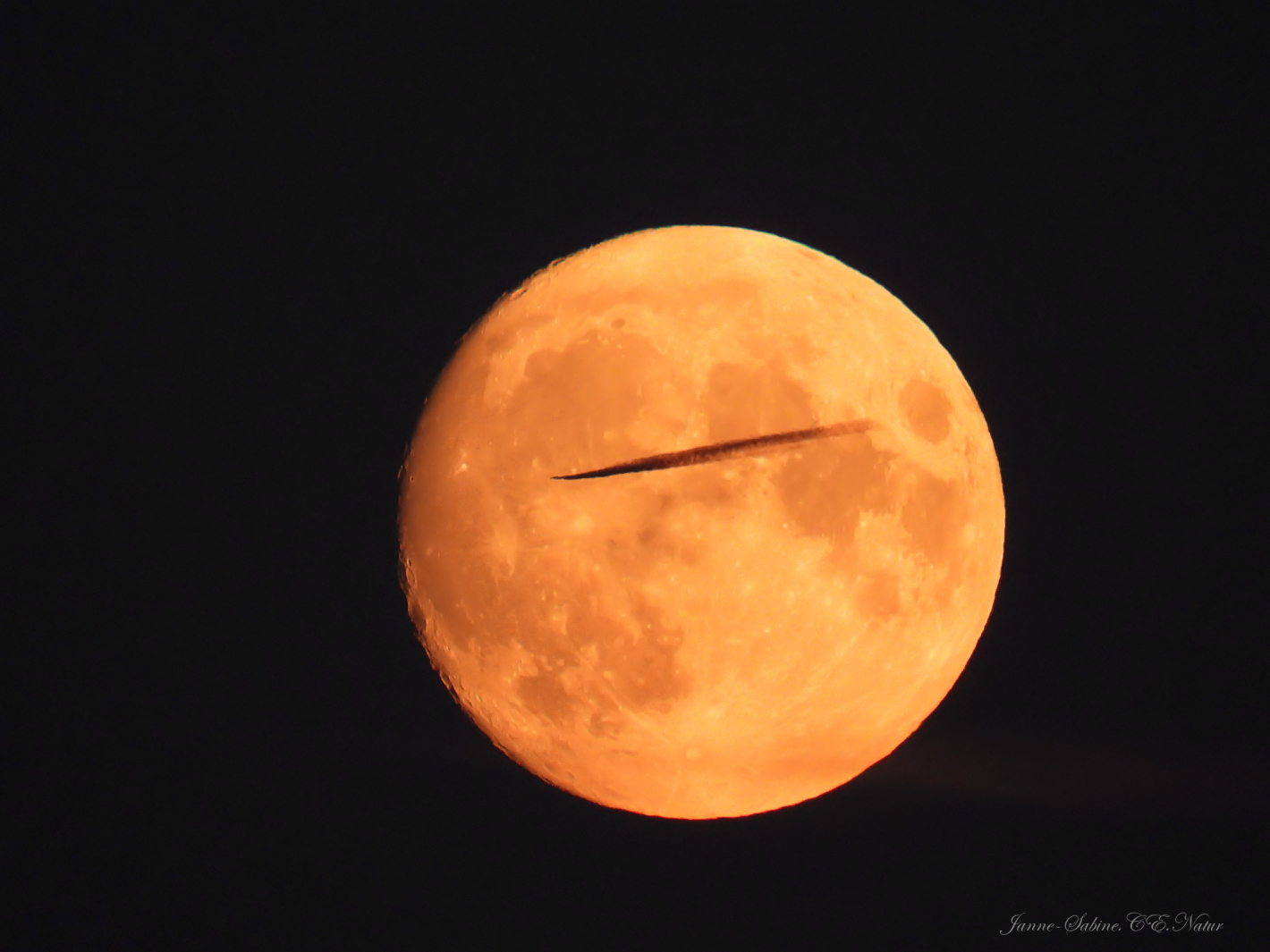 Durchflieger vorm Vollmond