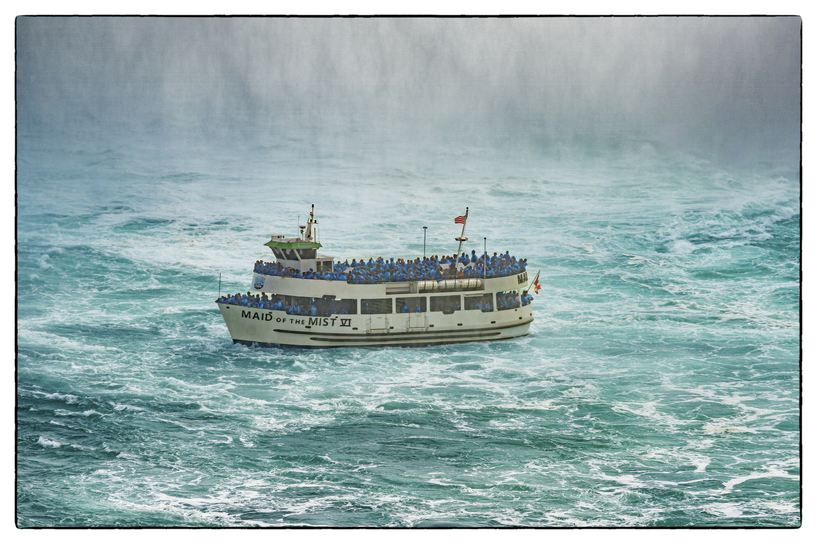 Duschen auf der Maid of the Mist am Niagarafall